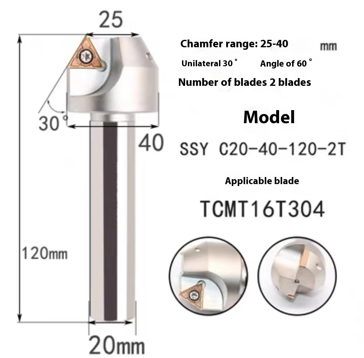 1144-Shedding type fixed-point chamfering cutter 30 degree 45 degree 60 degree chamfering cutter bar SSK/SSP/TCM/SSY/SSO/SSH Shandong Denso Pricision Tools Co.,Ltd.